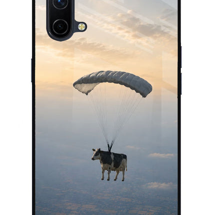 Skydiving Cow Oneplus Nord CE 5G Glass Case Back Cover by Casekaro