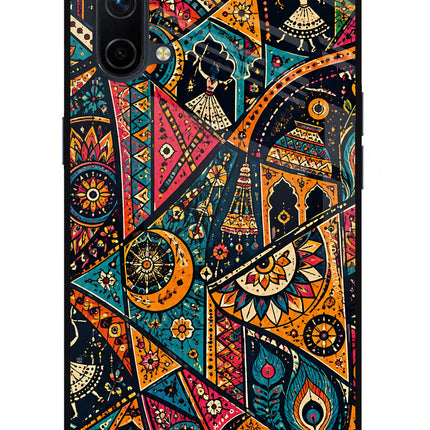 Folk Print Oneplus Nord CE 5G Glass Case