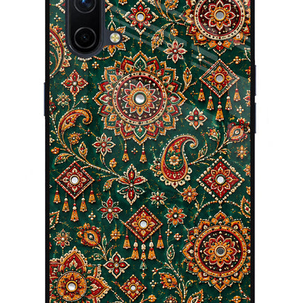Green Pataka Oneplus Nord CE 5G Glass Case Back Cover by Casekaro