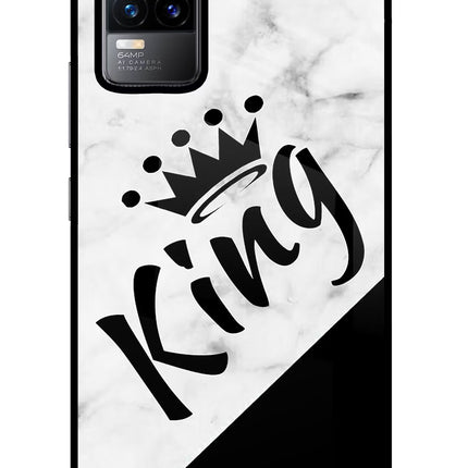King Vivo Y73/V21E 4G Glass Case Back Cover by Casekaro