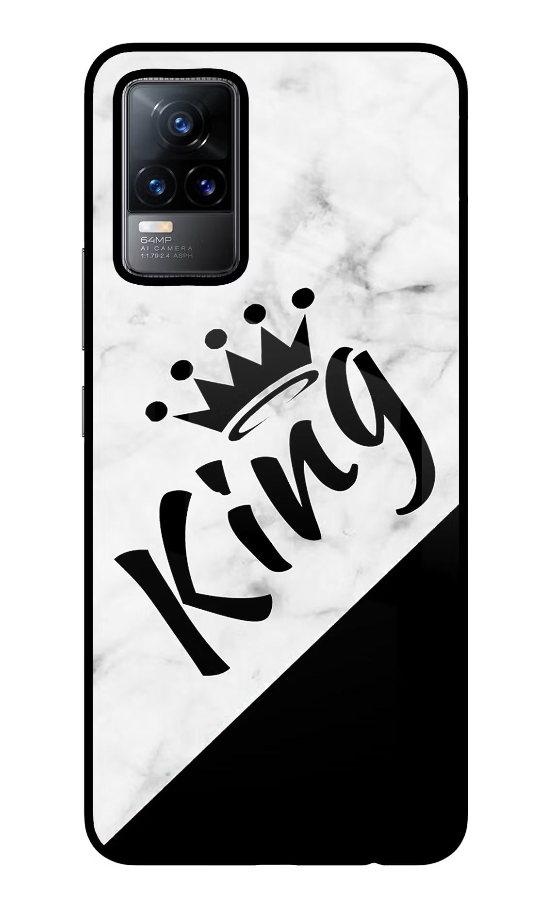 King Vivo Y73/V21E 4G Glass Case Back Cover by Casekaro