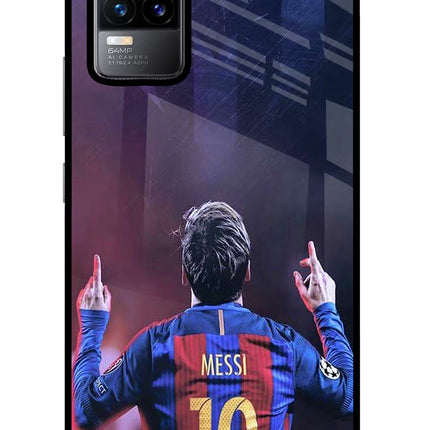 Messi Vivo Y73/V21E 4G Glass Case Back Cover by Casekaro