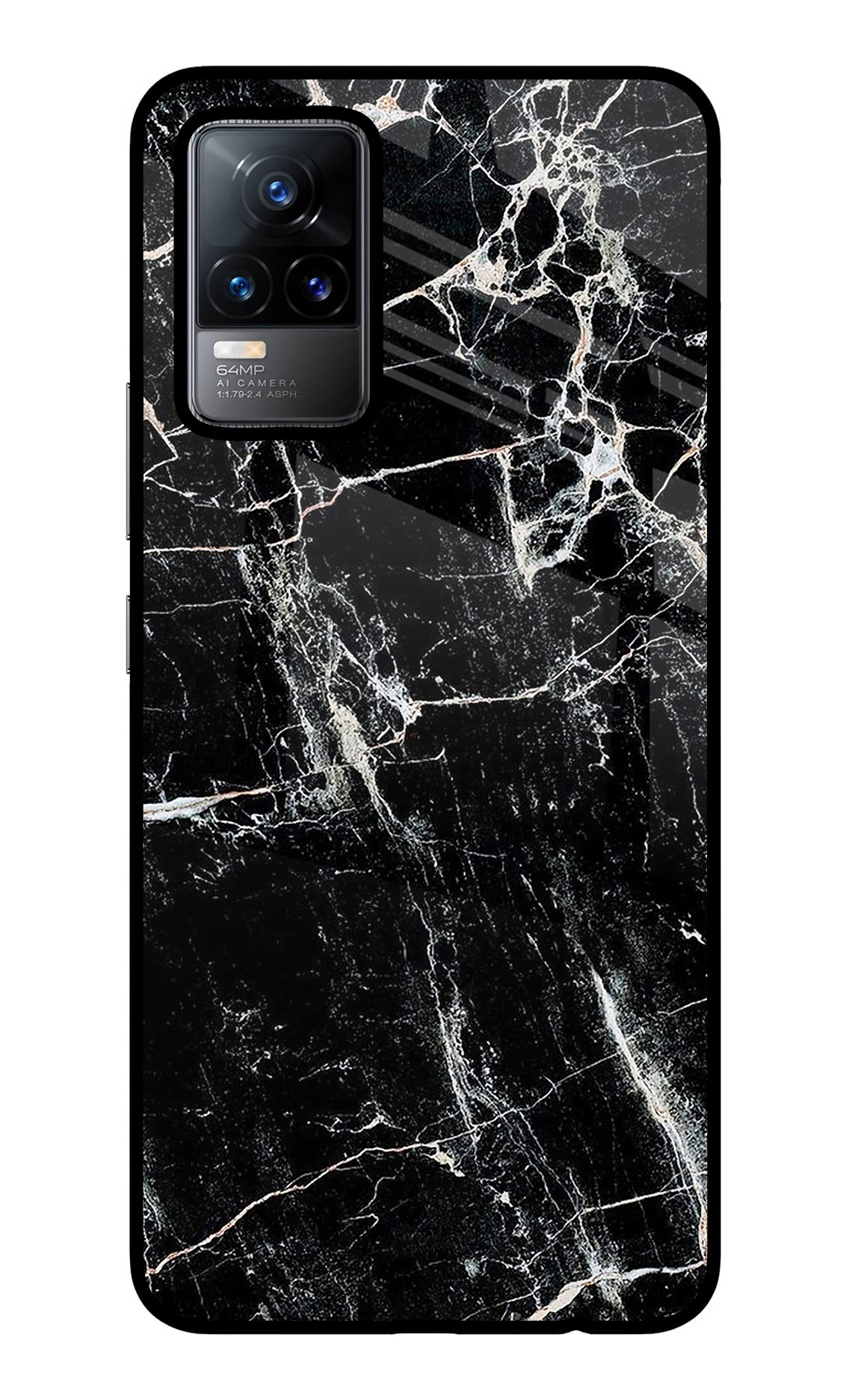Black Marble Texture Vivo Y73/V21E 4G Glass Case