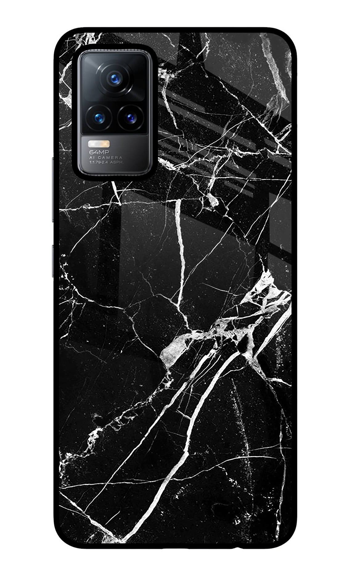 Black Marble Pattern Vivo Y73/V21E 4G Back Cover