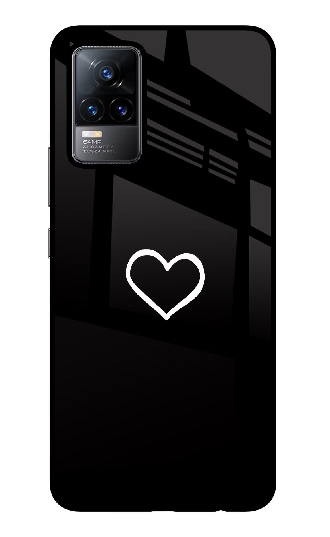 Heart Vivo Y73/V21E 4G Glass Case Back Cover by Casekaro