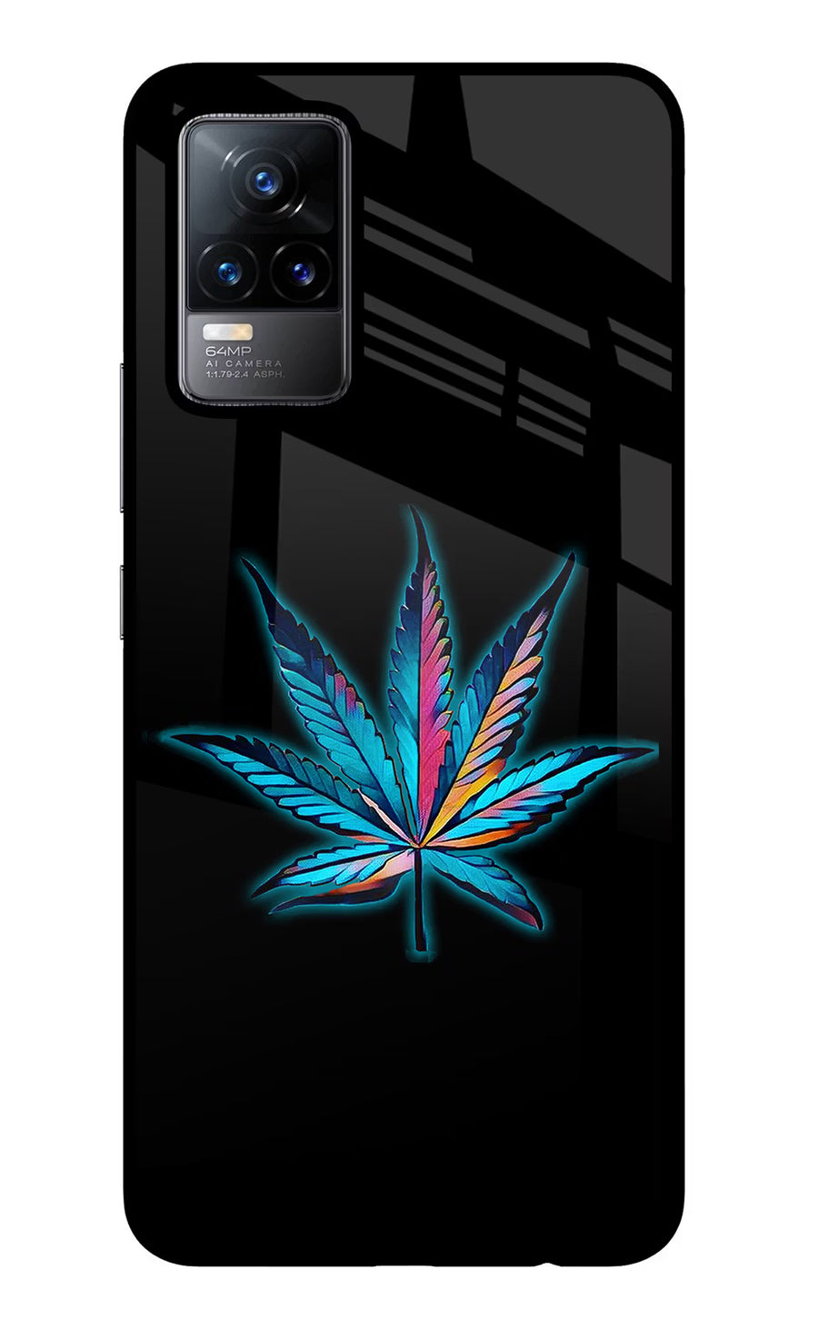 Weed Vivo Y73/V21E 4G Back Cover, Glass case