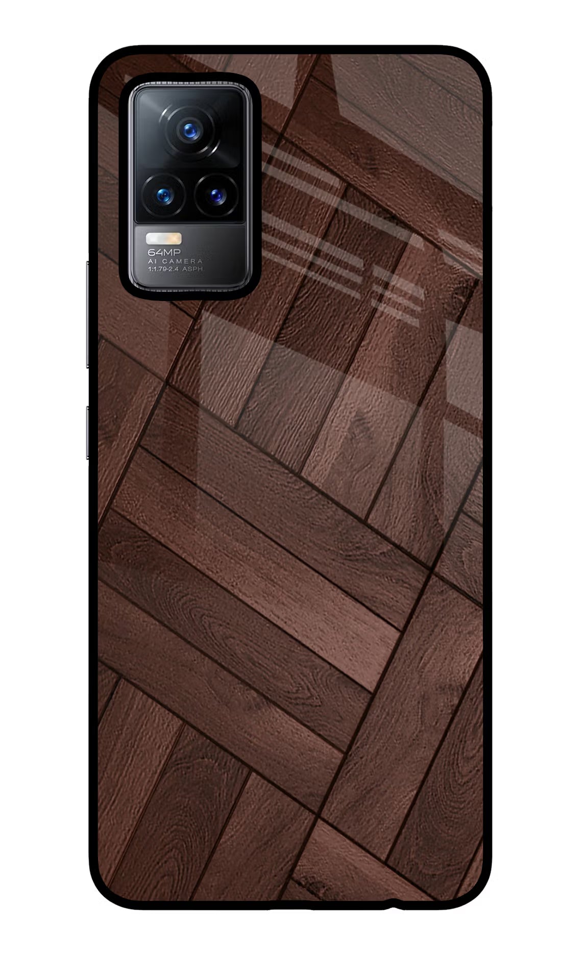 Wooden Texture Design Vivo Y73/V21E 4G Glass Case