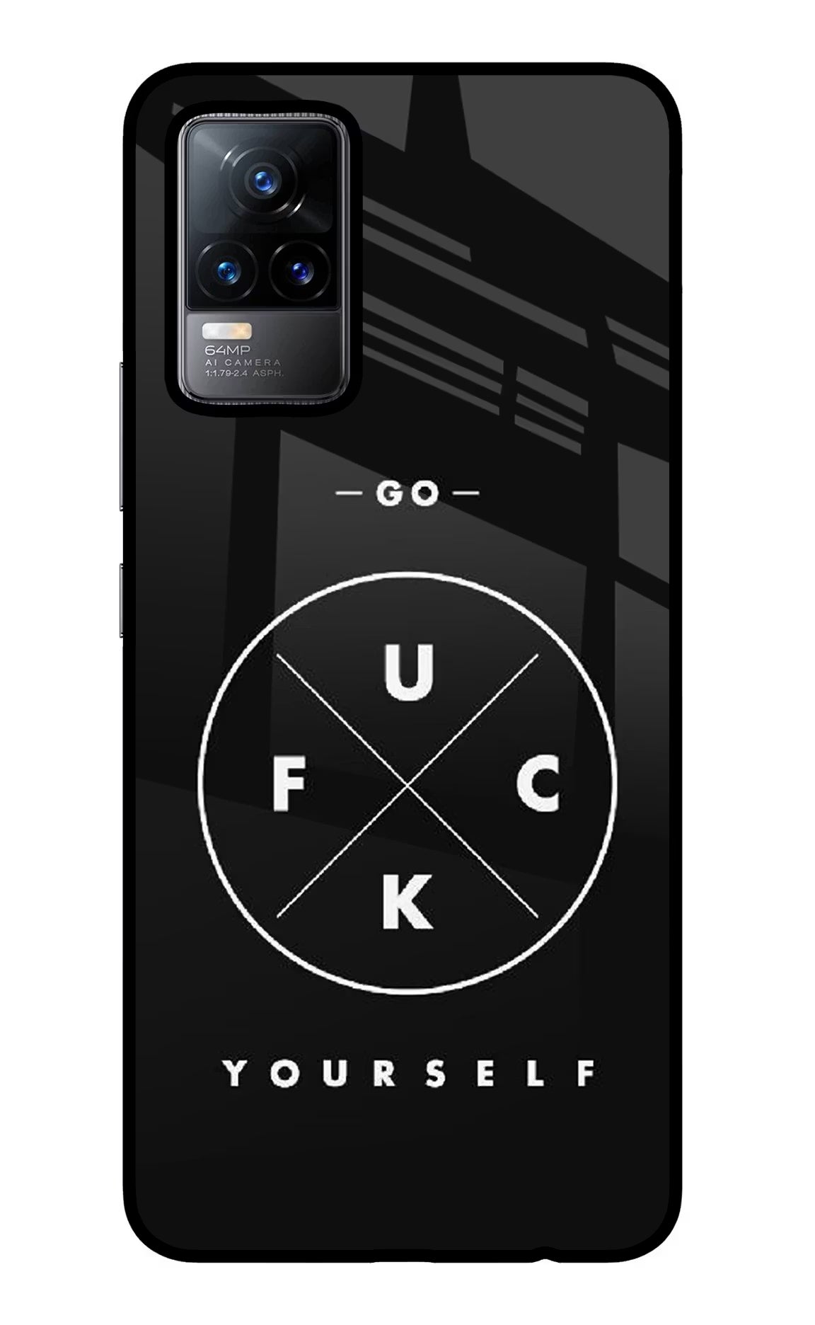 Go Fuck Yourself Vivo Y73/V21E 4G Glass Case Back Cover by Casekaro