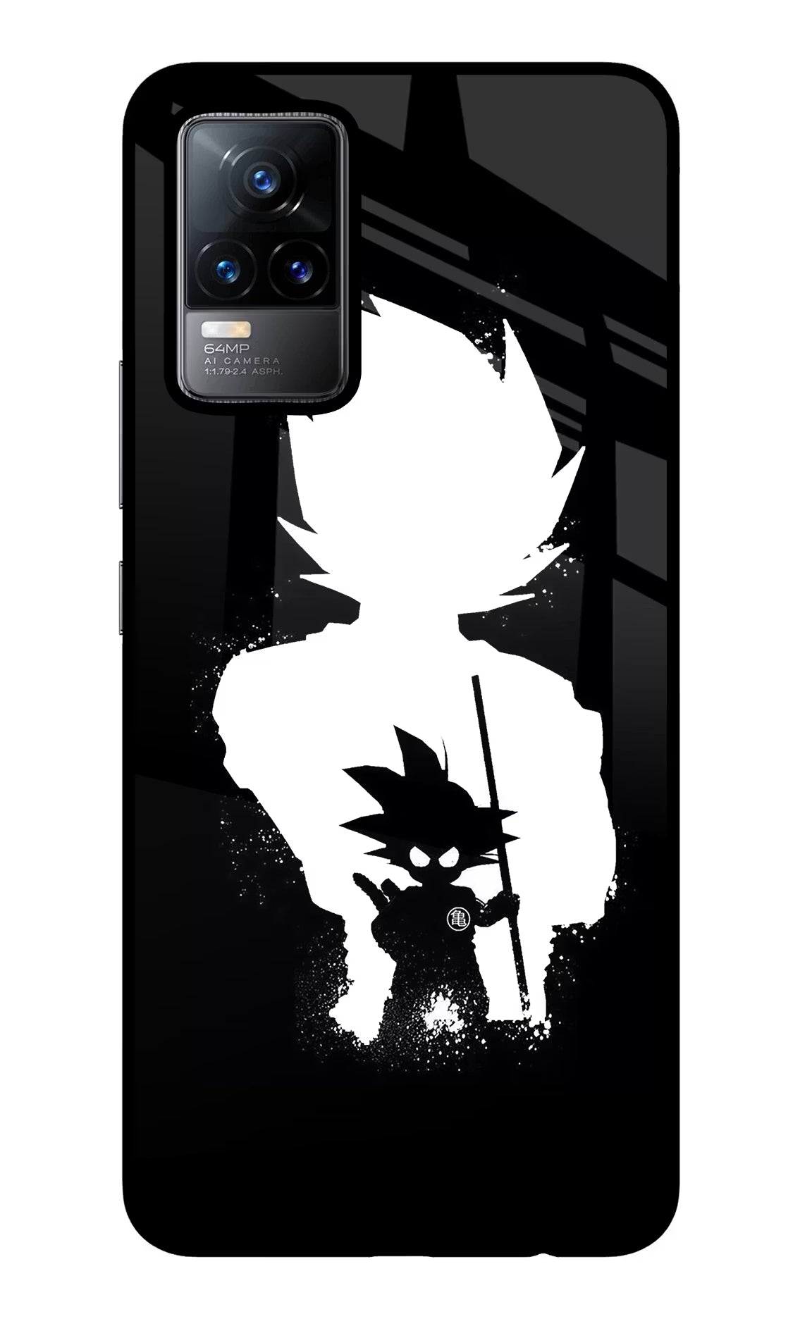 Goku Shadow Vivo Y73/V21E 4G Glass Case Back Cover by Casekaro