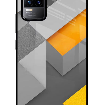 Abstract Vivo Y73/V21E 4G Glass Case Back Cover by Casekaro