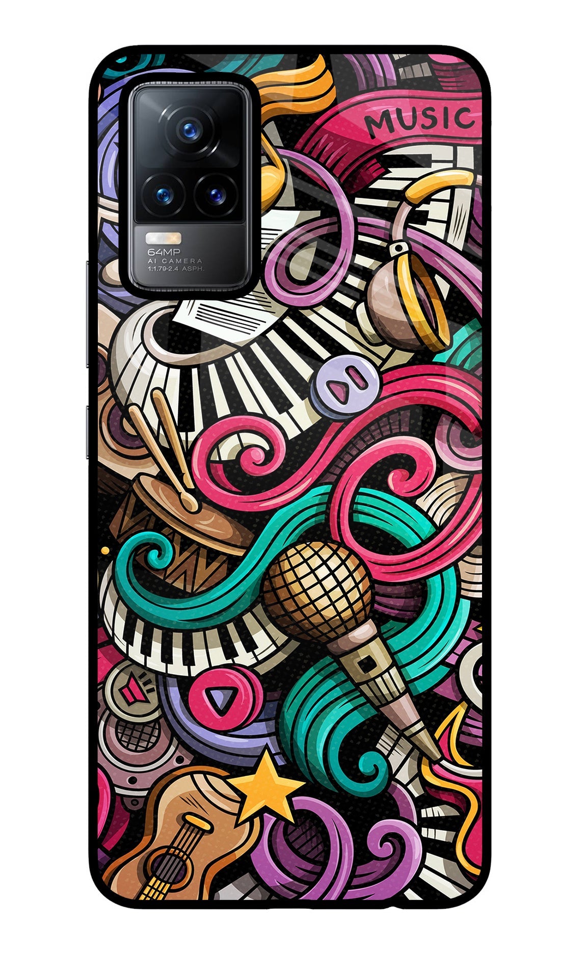 Music Abstract Vivo Y73/V21E 4G Back Cover