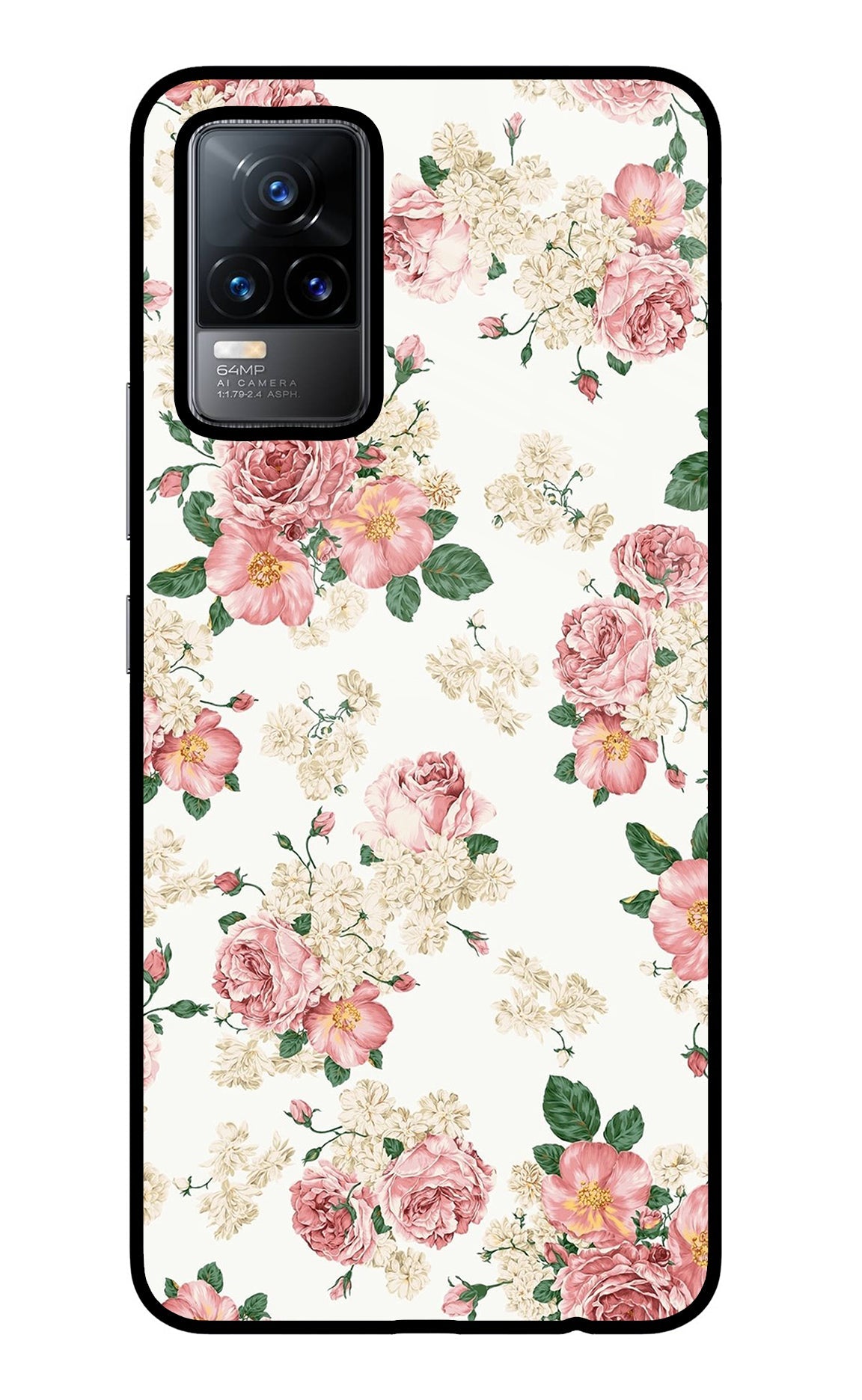 Flowers Vivo Y73/V21E 4G Glass Case