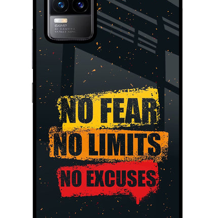 No Fear No Limits No Excuse Vivo Y73/V21E 4G Glass Case Back Cover by Casekaro