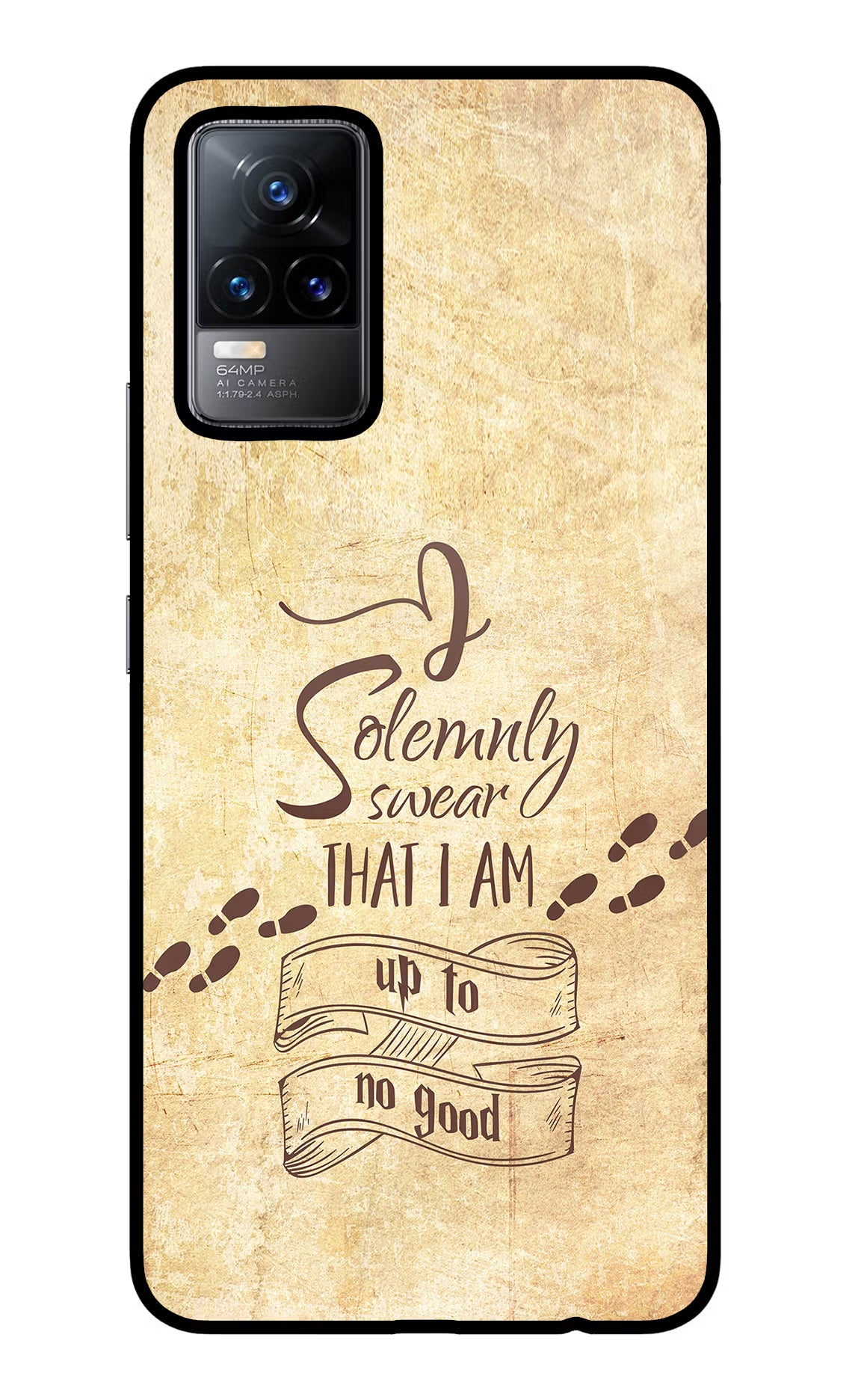 I Solemnly swear that i up to no good Vivo Y73/V21E 4G Glass Case Back Cover by Casekaro