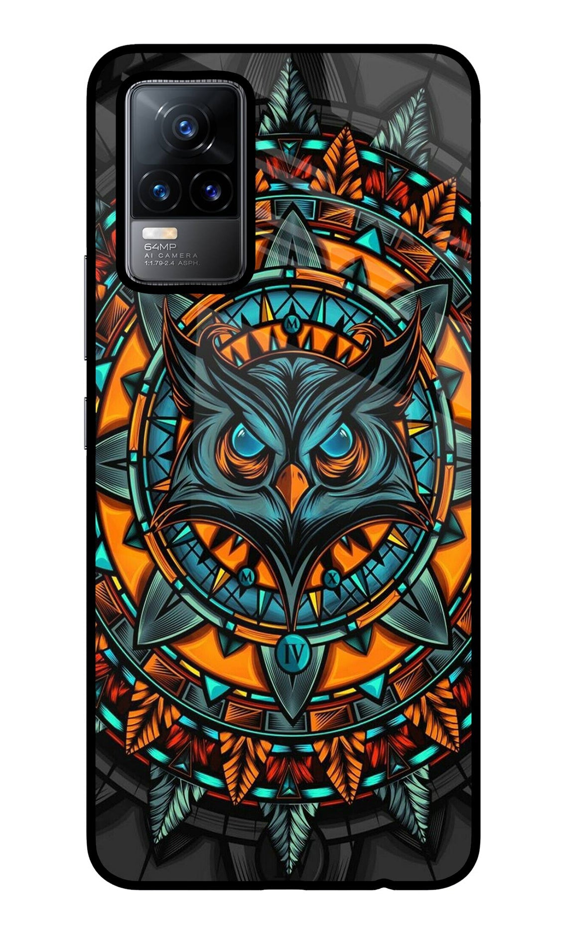 Angry Owl Art Vivo Y73/V21E 4G Glass Case