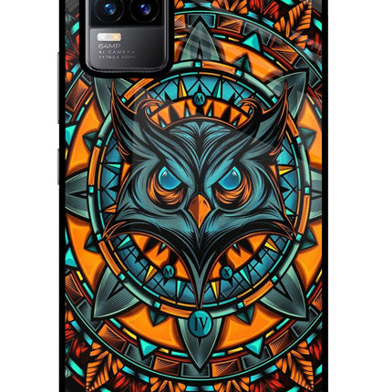 Angry Owl Art Vivo Y73/V21E 4G Glass Case Back Cover by Casekaro