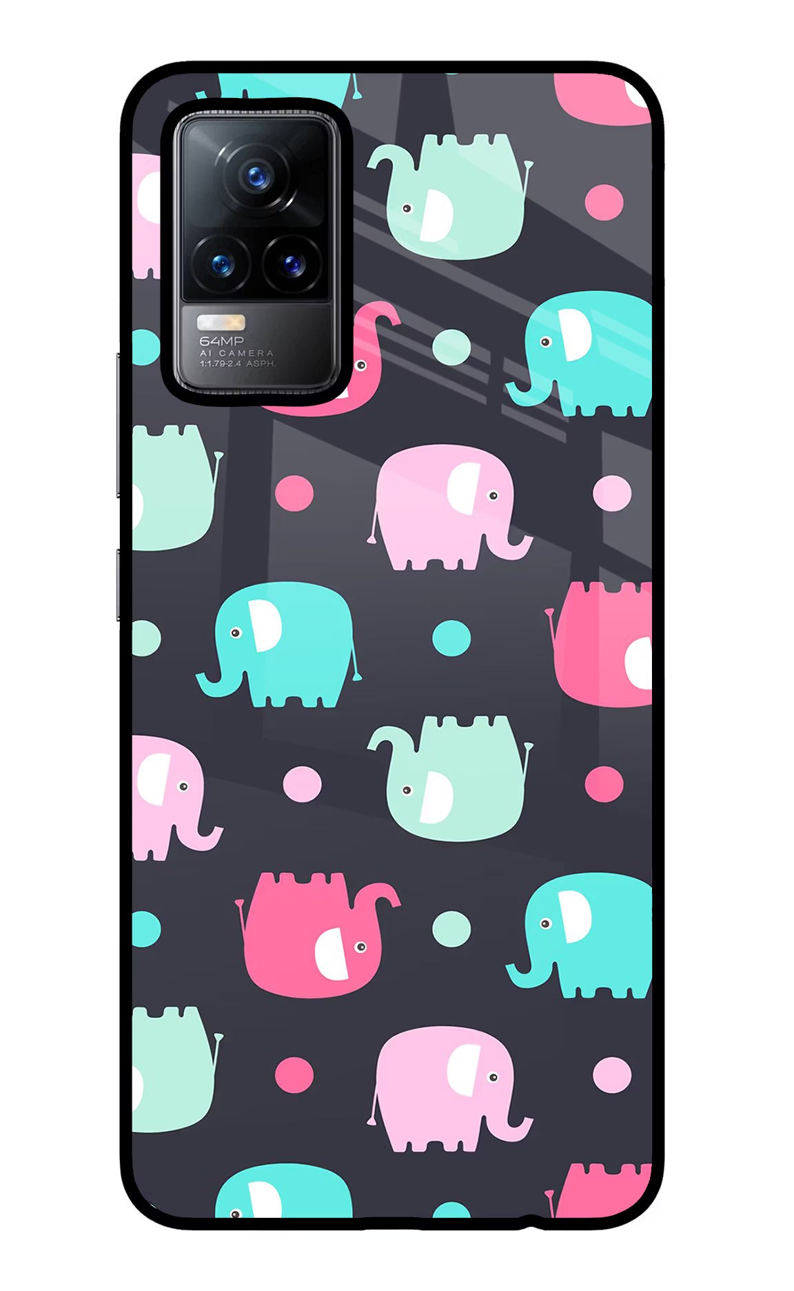 Elephants Vivo Y73/V21E 4G Glass Case Back Cover by Casekaro