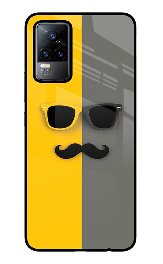 Sunglasses with Mustache Vivo Y73/V21E 4G Glass Case