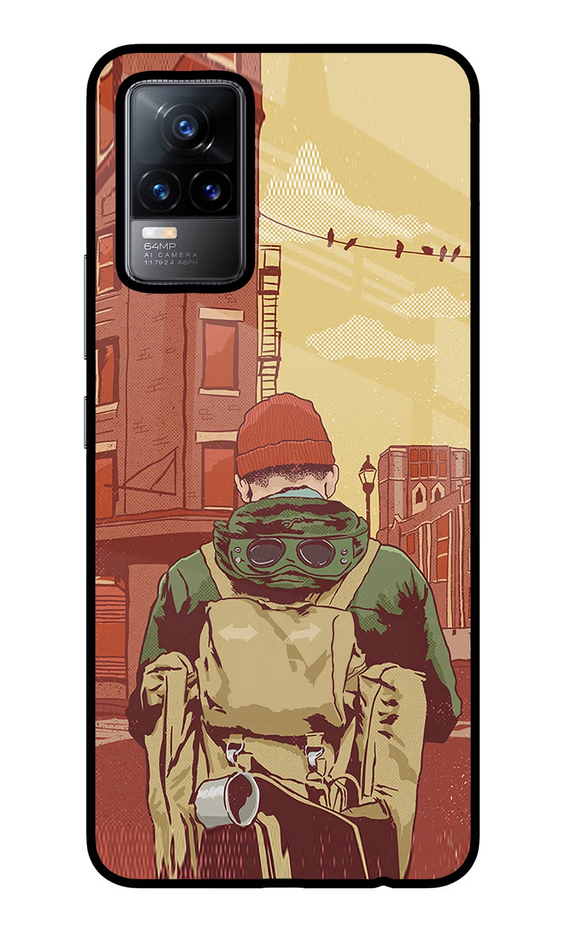 Adventurous Vivo Y73/V21E 4G Glass Case Back Cover by Casekaro