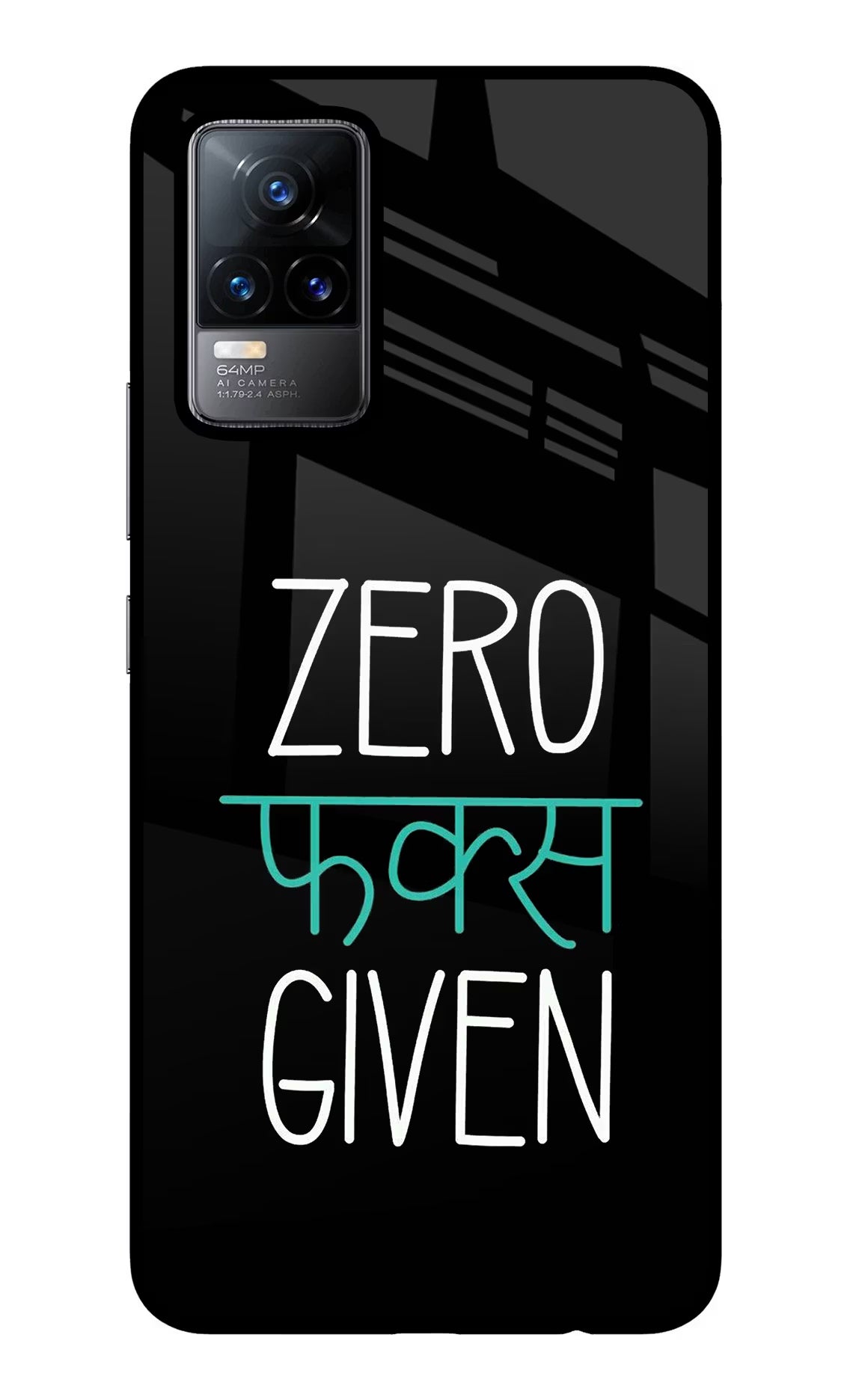 Zero Fucks Given Vivo Y73/V21E 4G Glass Case Back Cover by Casekaro
