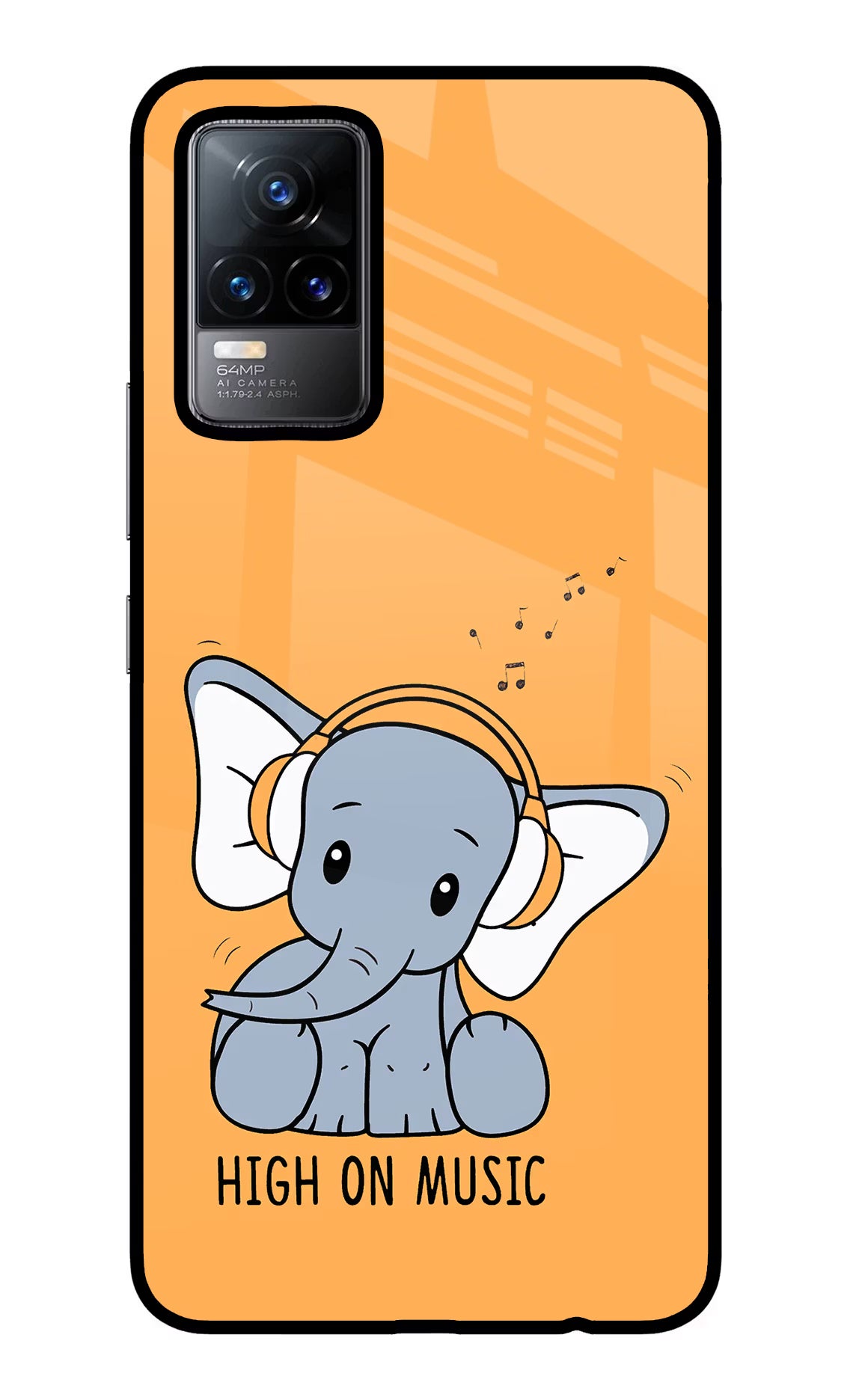 High On Music Vivo Y73/V21E 4G Glass Case Back Cover by Casekaro