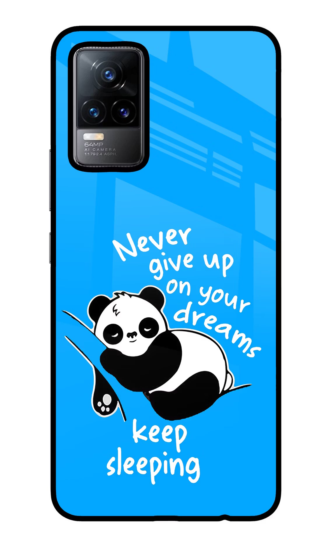 Keep Sleeping Vivo Y73/V21E 4G Glass Case Back Cover by Casekaro