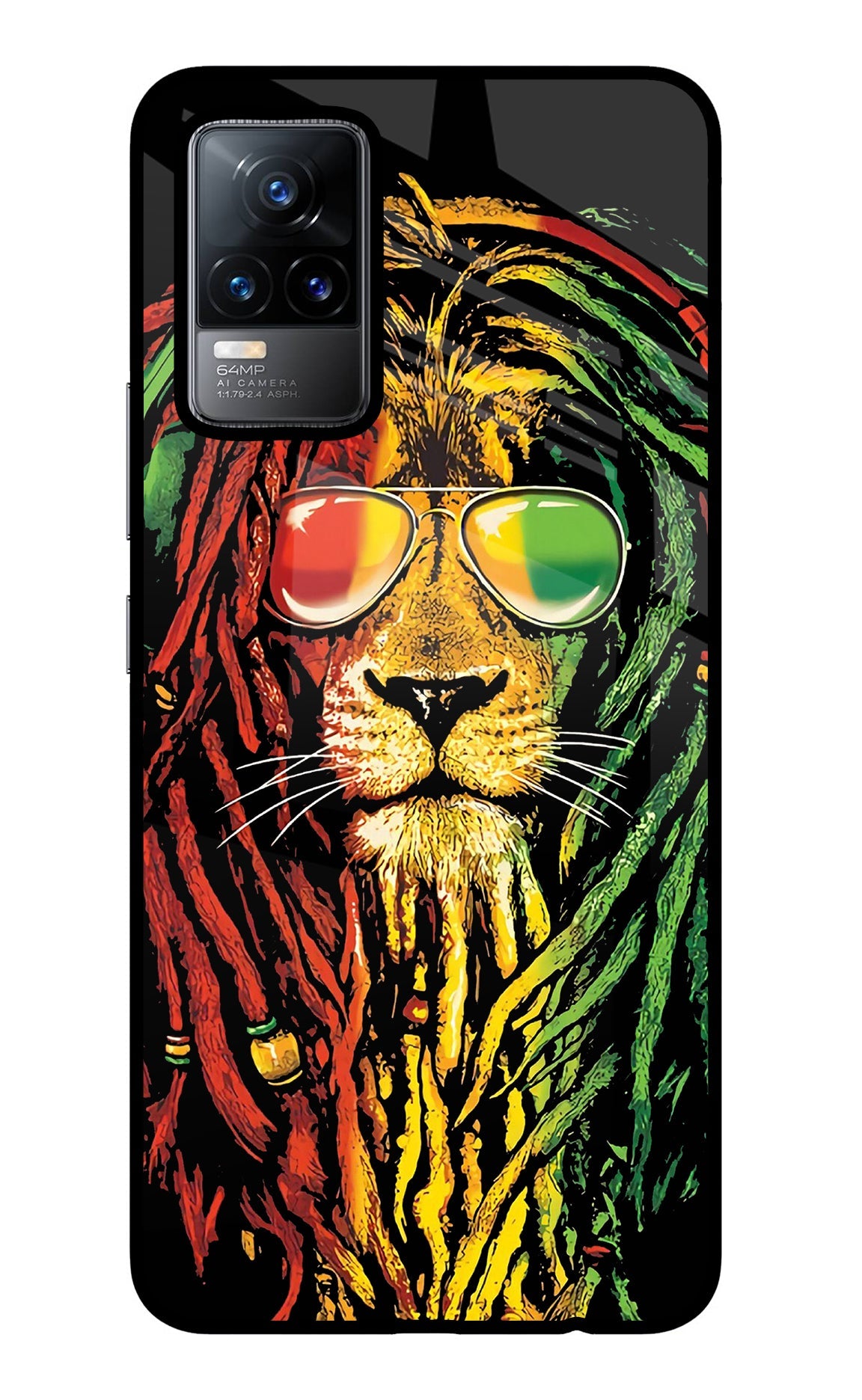 Rasta Lion Vivo Y73/V21E 4G Glass Case