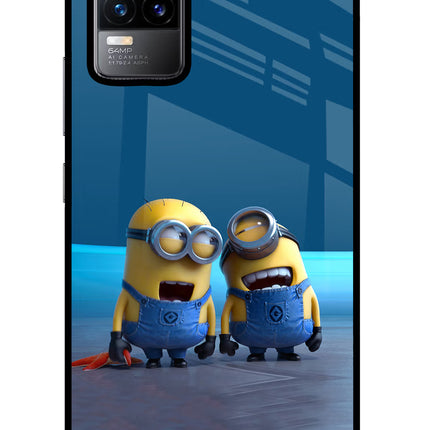 Minion Laughing Vivo Y73/V21E 4G Glass Case Back Cover by Casekaro