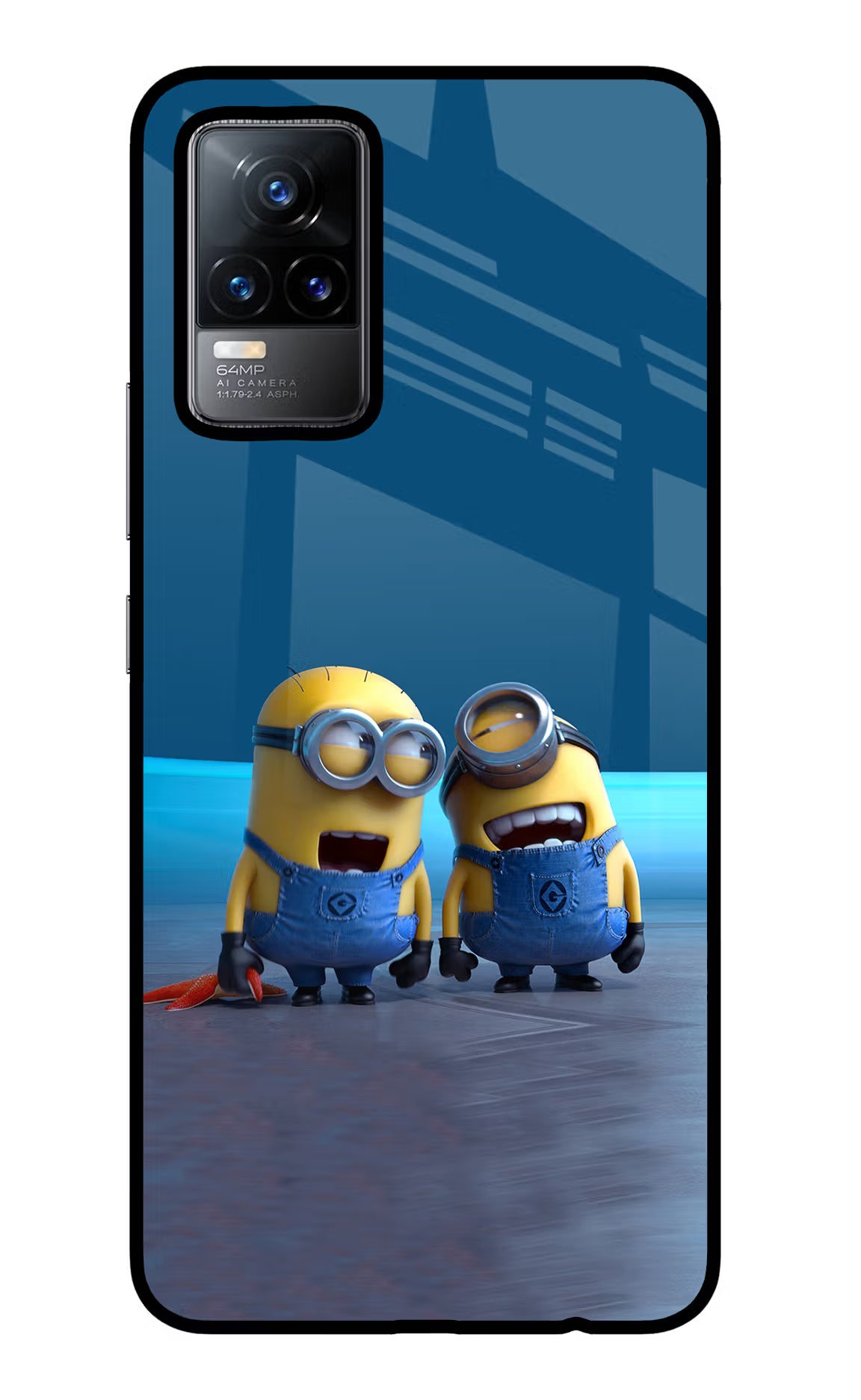 Minion Laughing Vivo Y73/V21E 4G Glass Case Back Cover by Casekaro
