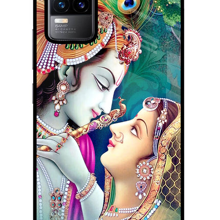 Lord Radha Krishna Vivo Y73/V21E 4G Glass Case Back Cover by Casekaro