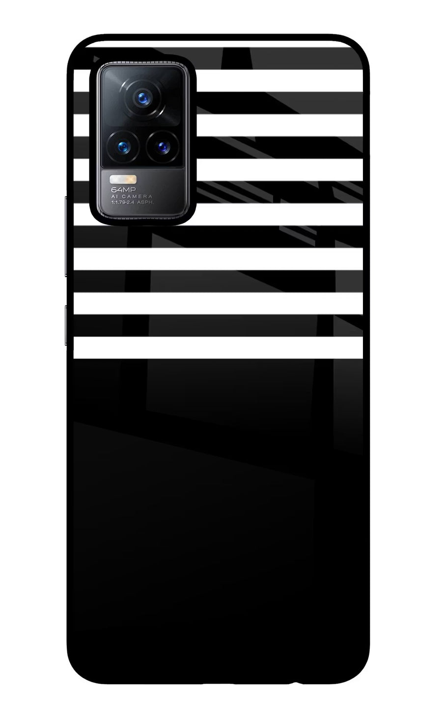 Black and White Print Vivo Y73/V21E 4G Back Cover, Glass case