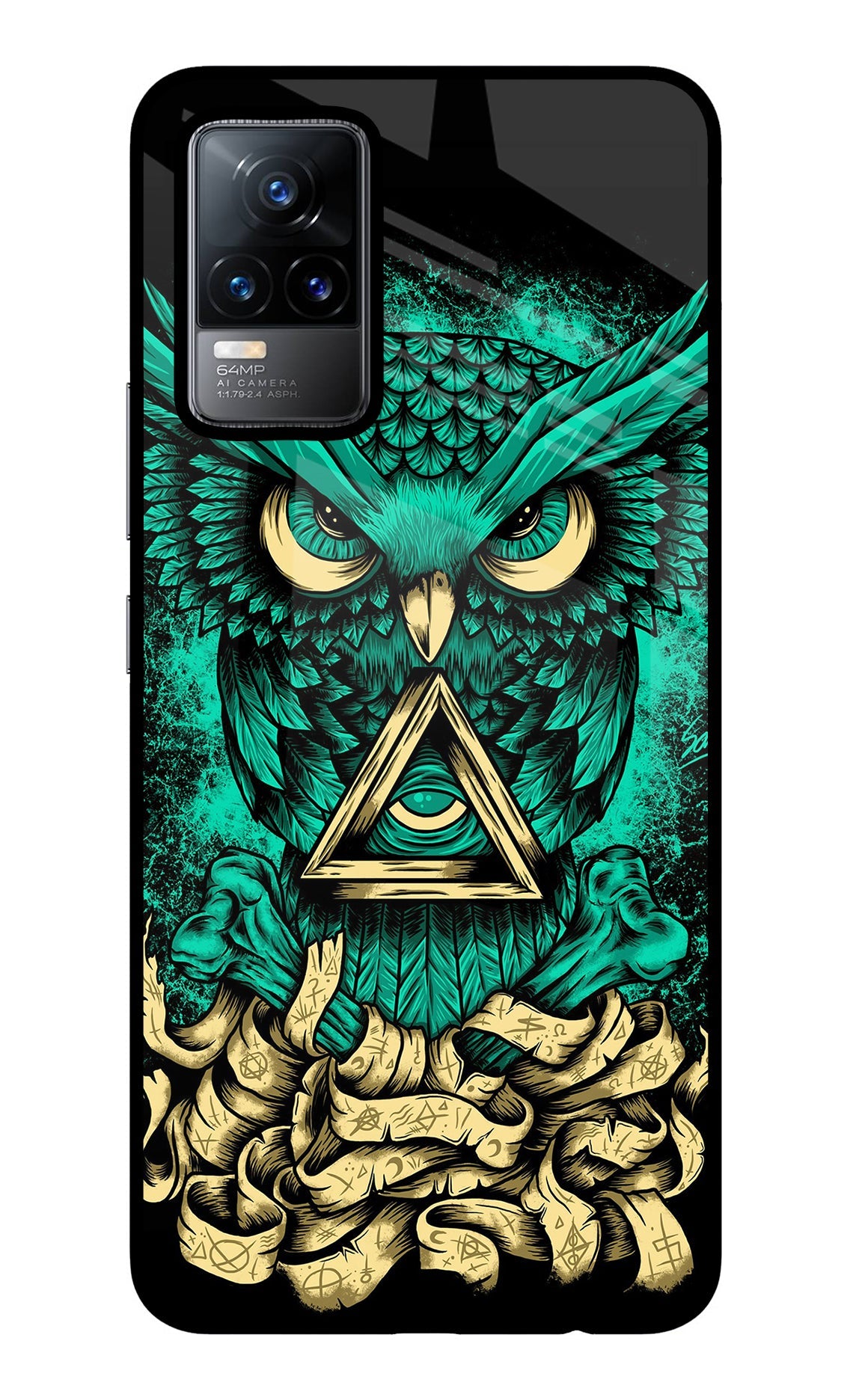Green Owl Vivo Y73/V21E 4G Glass Case