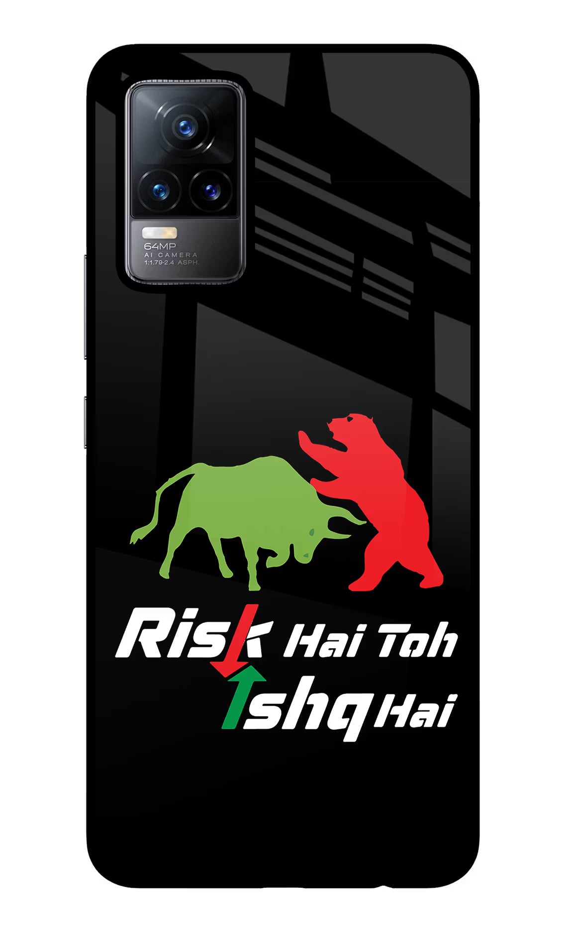 Risk Hai Toh Ishq Hai Vivo Y73/V21E 4G Glass Case Back Cover by Casekaro