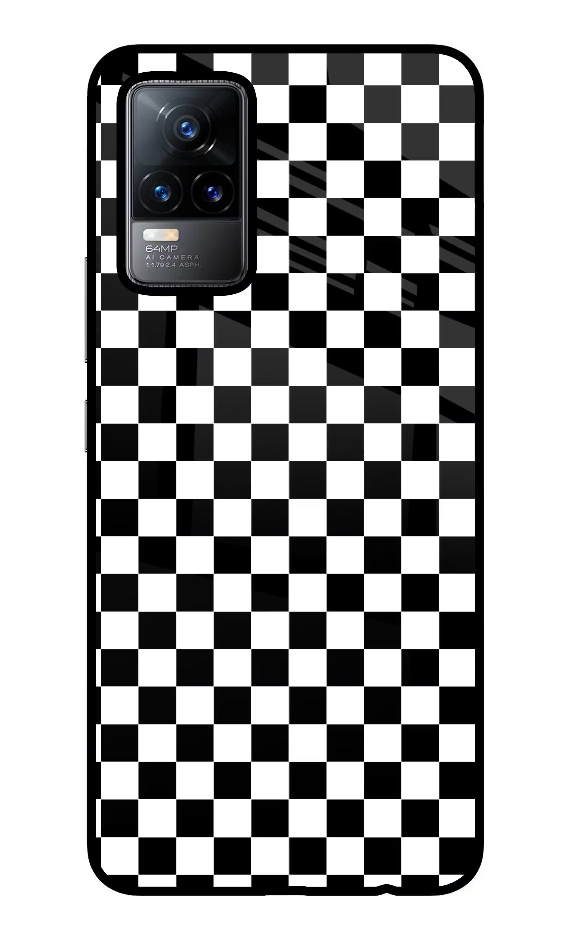 Chess Board Vivo Y73/V21E 4G Glass Case Back Cover by Casekaro