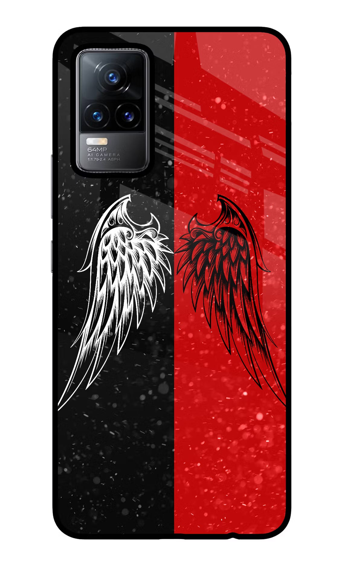 Wings Vivo Y73/V21E 4G Glass Case Back Cover by Casekaro