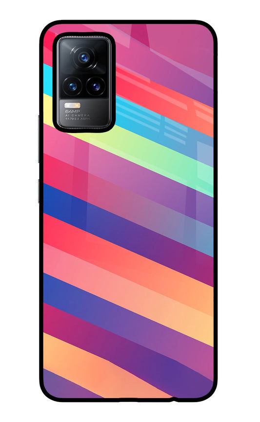Stripes color Vivo Y73/V21E 4G Glass Case