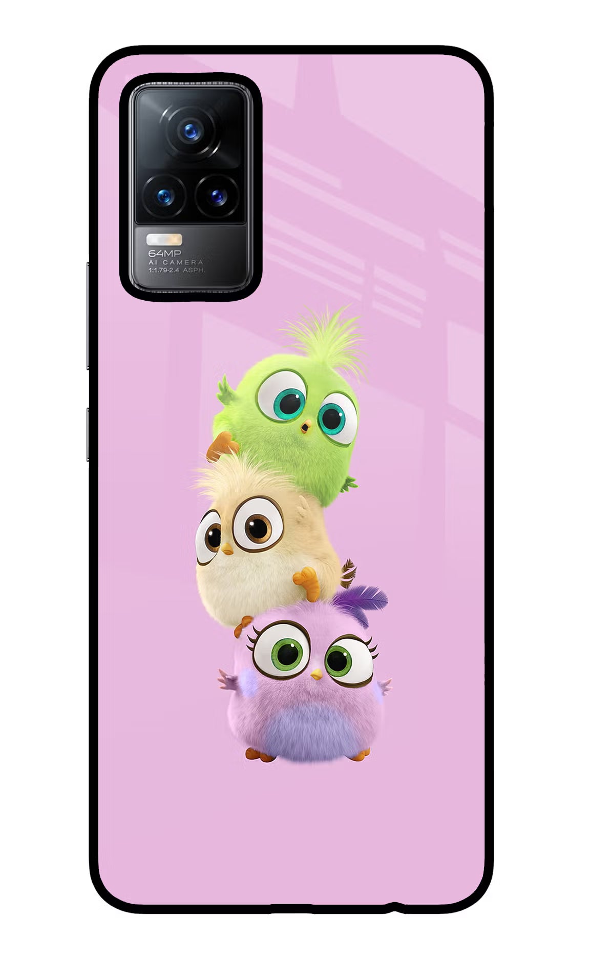Cute Little Birds Vivo Y73/V21E 4G Glass Case Back Cover by Casekaro