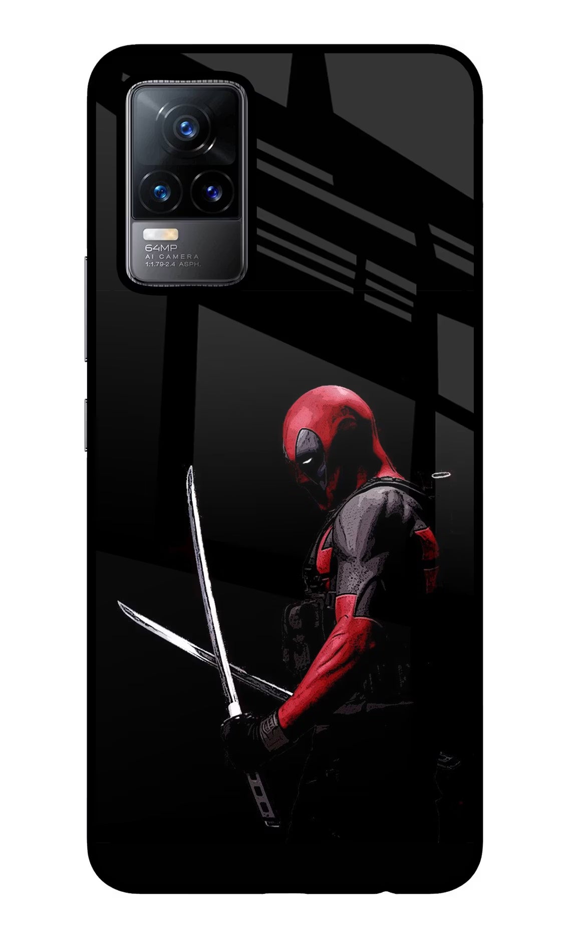 Deadpool Vivo Y73/V21E 4G Glass Case Back Cover by Casekaro