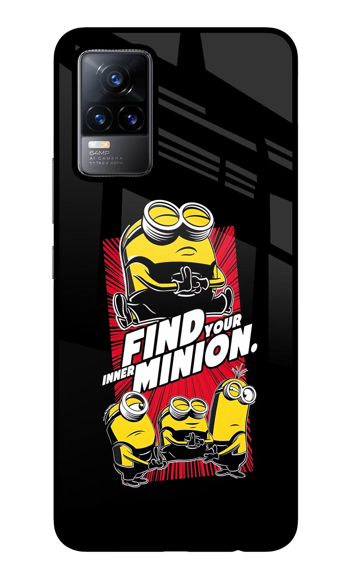 Find your inner Minion Vivo Y73/V21E 4G Glass Case Back Cover by Casekaro