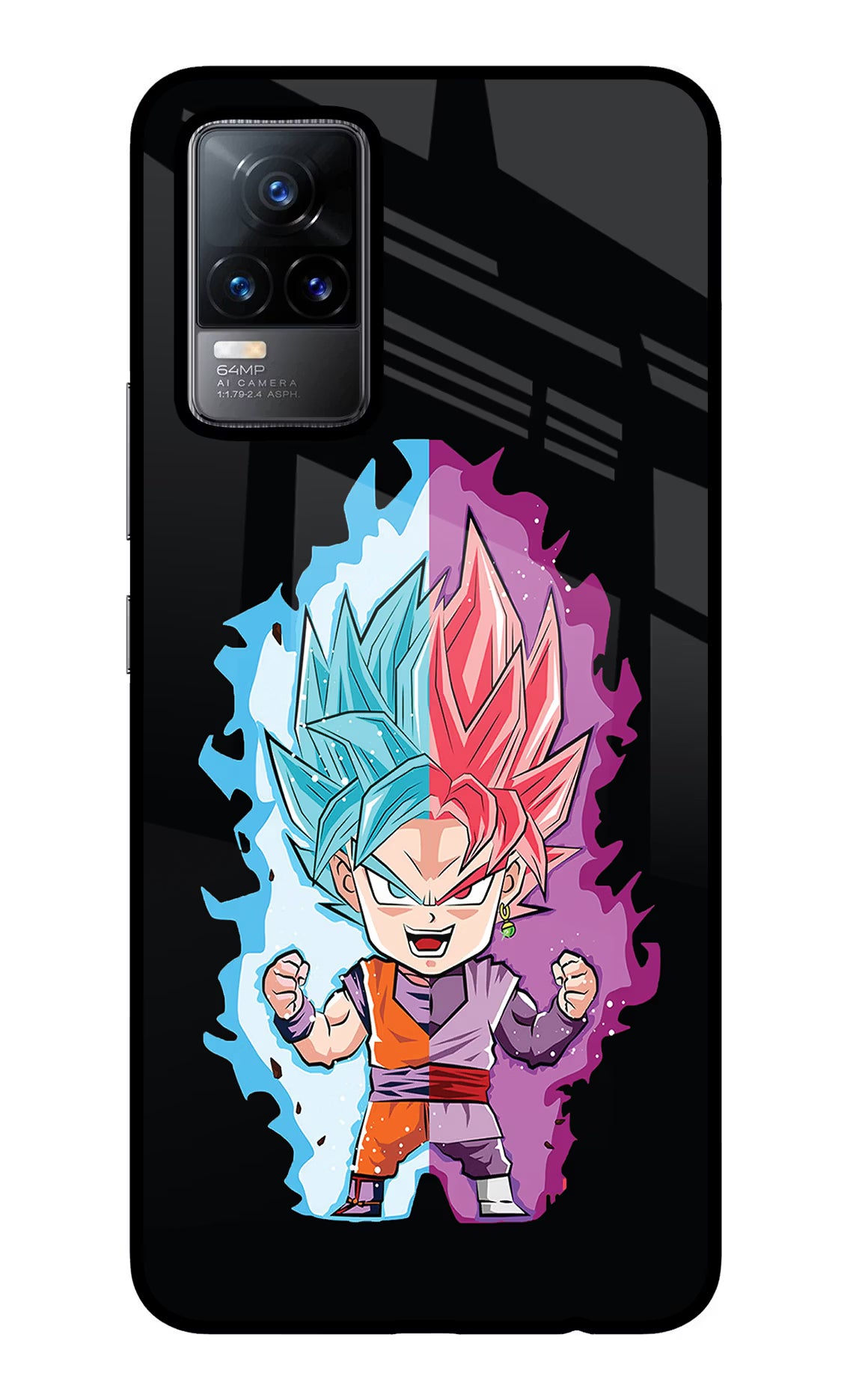 Chota Goku Vivo Y73/V21E 4G Glass Case Back Cover by Casekaro
