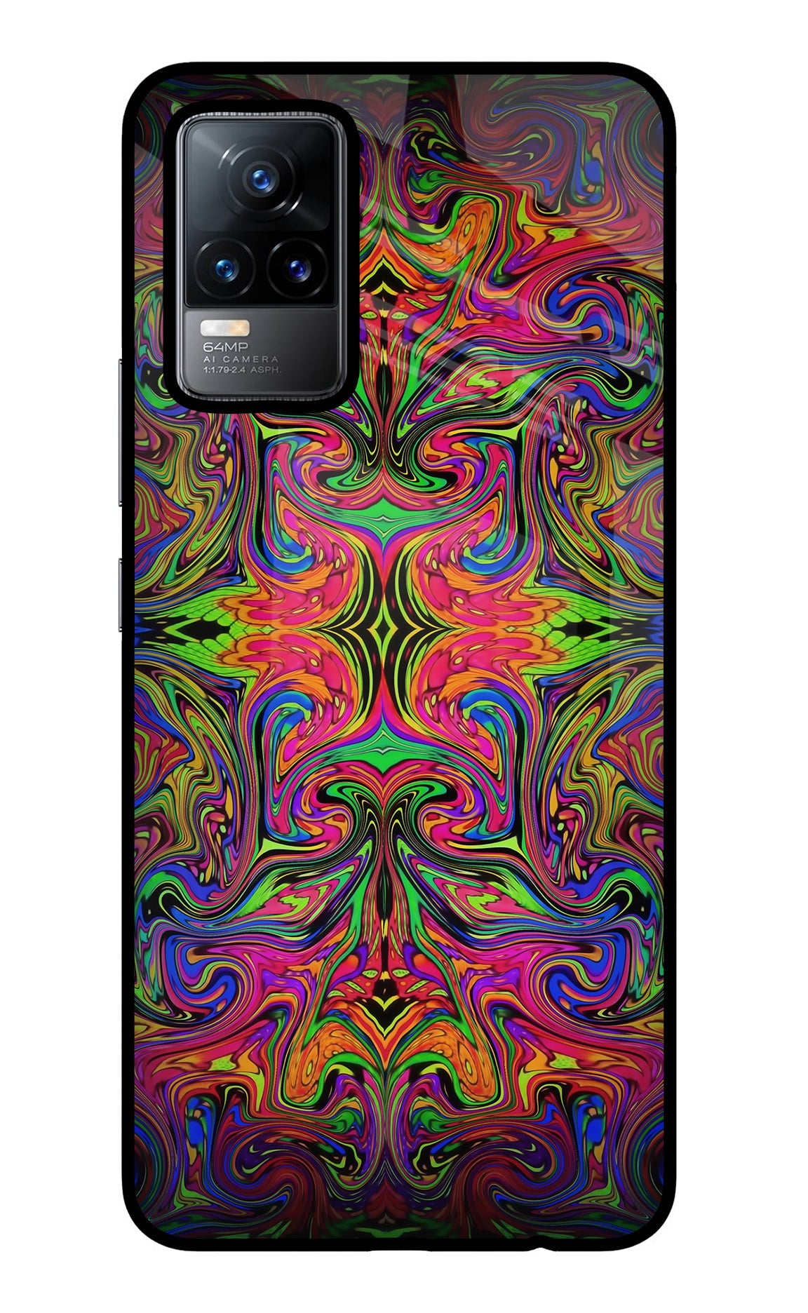 Psychedelic Art Vivo Y73/V21E 4G Glass Case