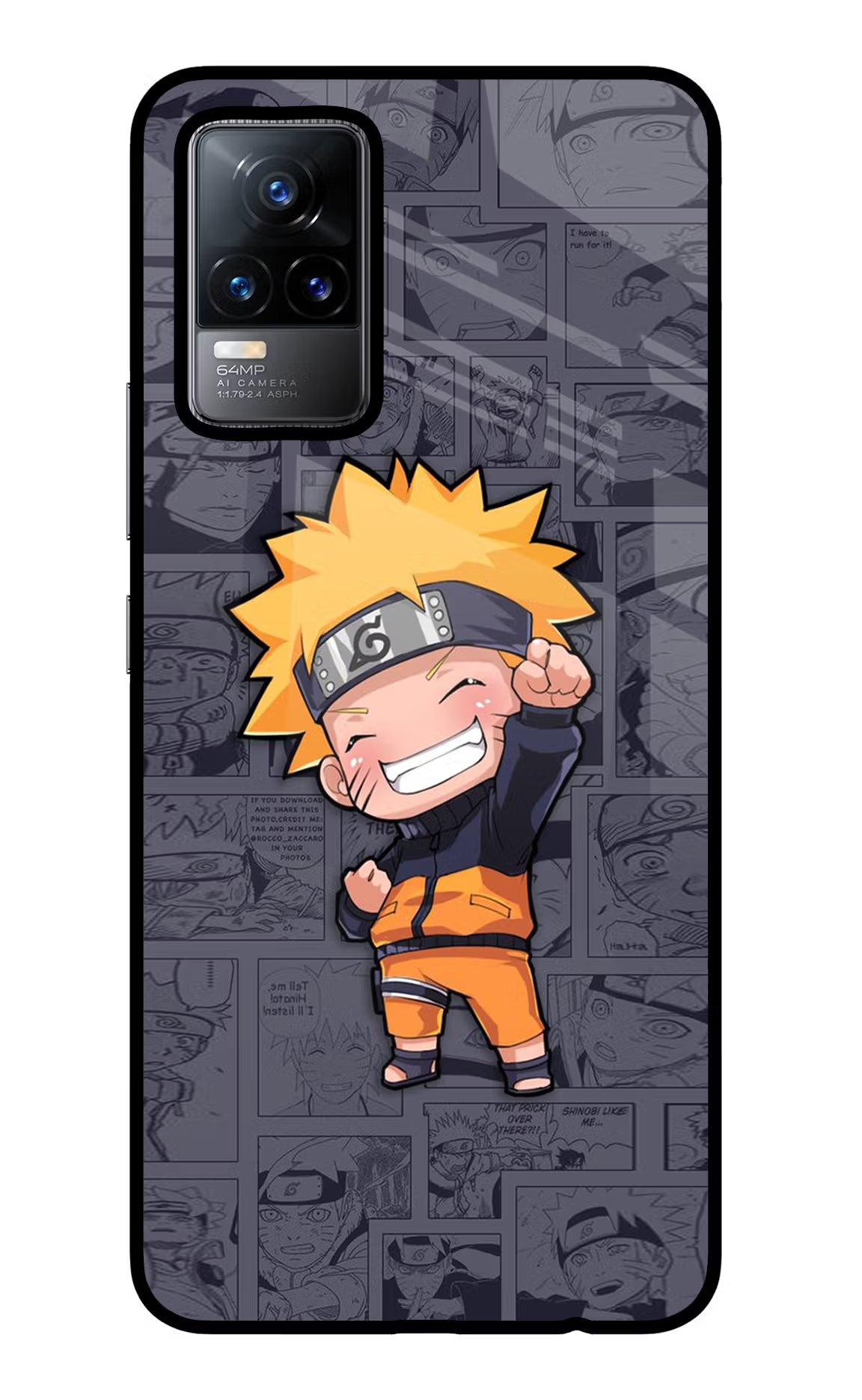 Chota Naruto Vivo Y73/V21E 4G Glass Case Back Cover by Casekaro
