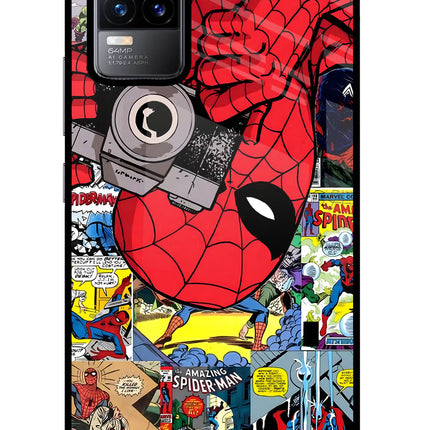 Spider Man Vivo Y73/V21E 4G Glass Case Back Cover by Casekaro
