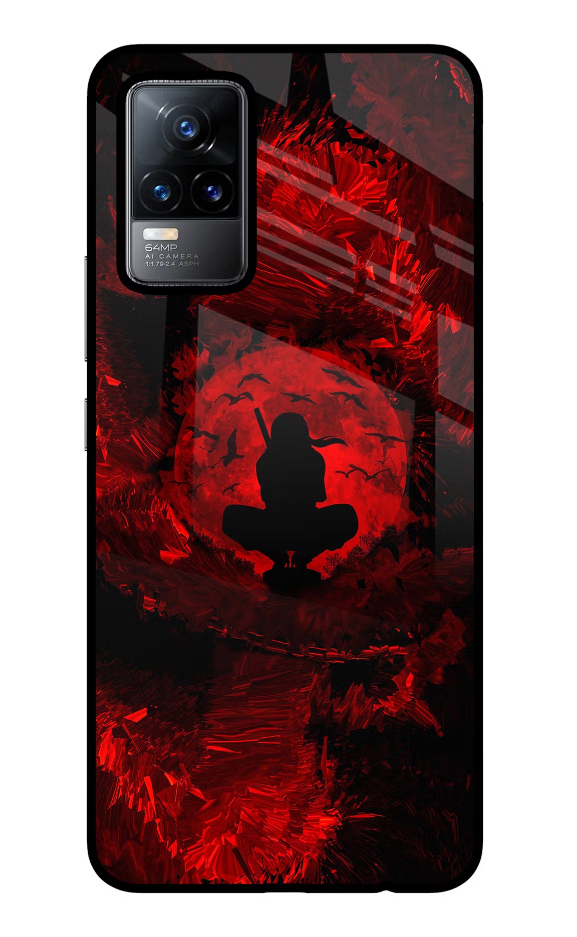 Itachi Uchiha Vivo Y73/V21E 4G Glass Case Back Cover by Casekaro