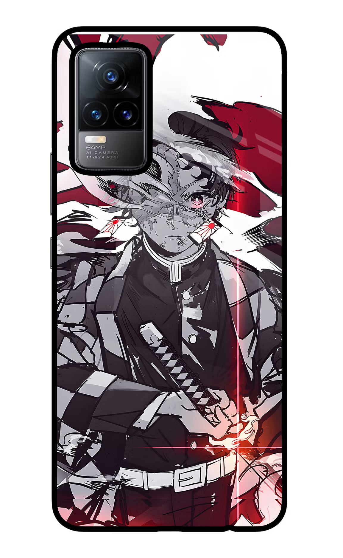 Demon Slayer Vivo Y73/V21E 4G Glass Case Back Cover by Casekaro