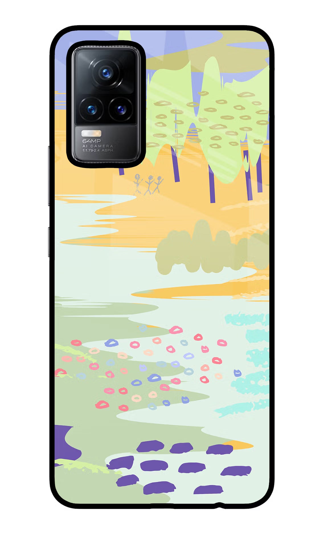 Scenery Vivo Y73/V21E 4G Glass Case Back Cover by Casekaro