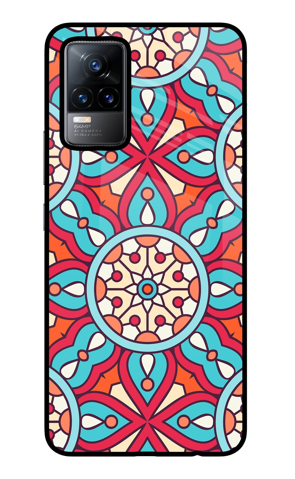 Mandala Geometric Vivo Y73/V21E 4G Glass Case