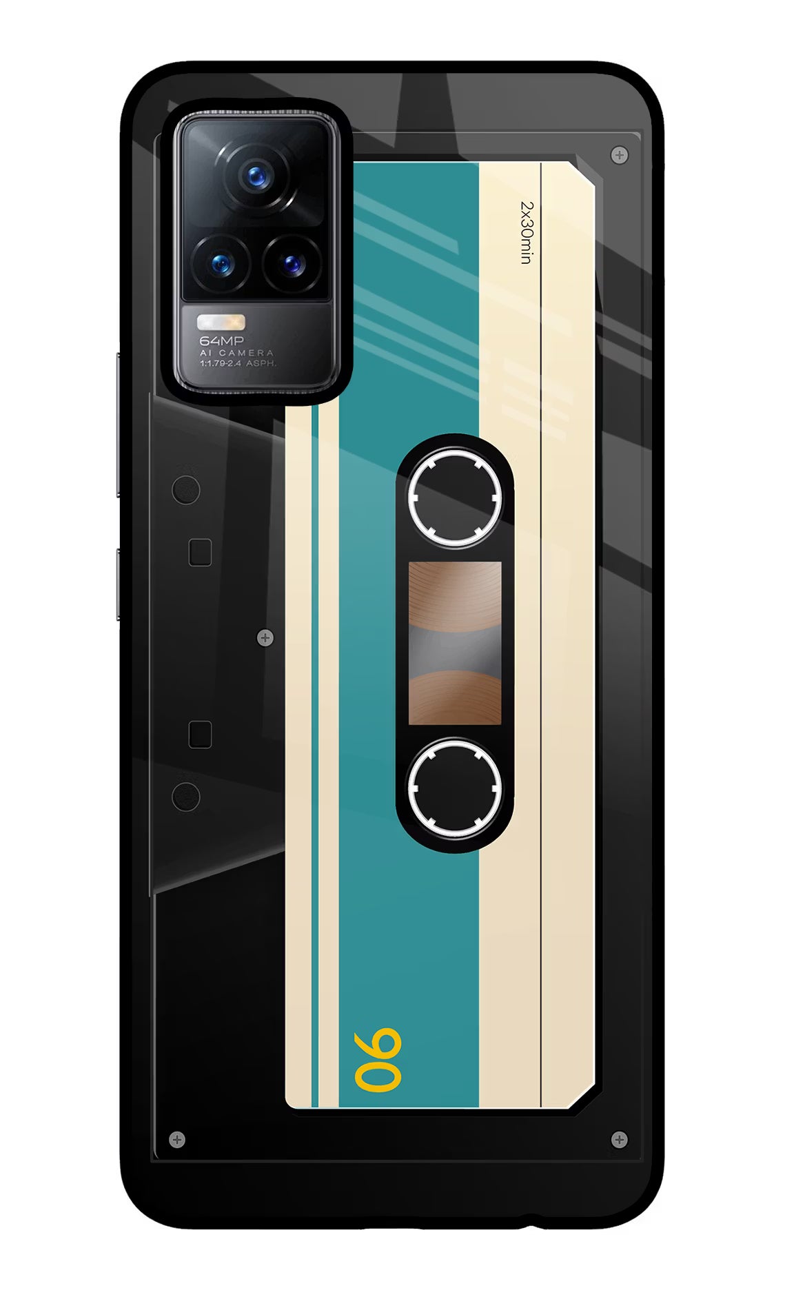 Cassette Vivo Y73/V21E 4G Glass Case Back Cover by Casekaro