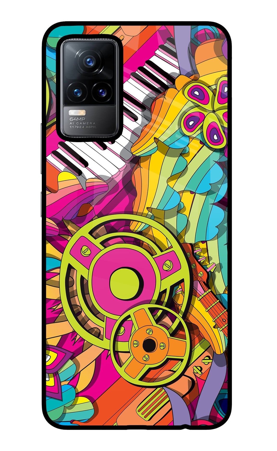 Music Doodle Vivo Y73/V21E 4G Glass Case