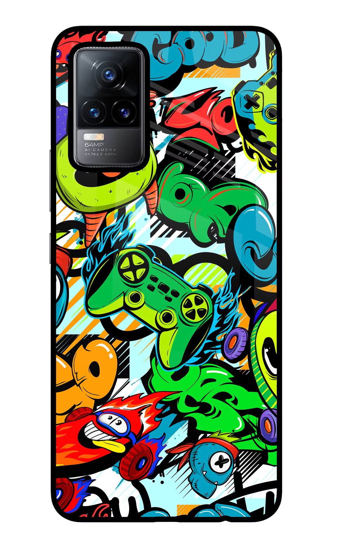 Game Doodle Vivo Y73/V21E 4G Glass Case